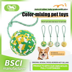 Giocattolo interattivo della palla di rimbalzo del cane di gomma con la palla del giocattolo di addestramento del cane dell'animale domestico della corda per il giocattolo aggressivo di masticazione del cane - Product Image 2