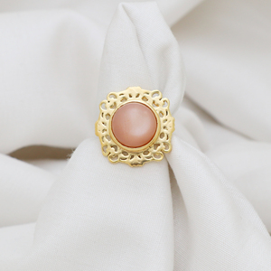 Anillo de piedra lunar Rosa de Plata de Ley 925 chapado en oro de primera calidad al por mayor sólido natural para bodas y fiestas - Product Image 3