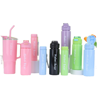 Bouteille d'eau portable en plastique à succès avec paille intégrée, style américain, écologique, isolation thermique pour la gym et l'extérieur