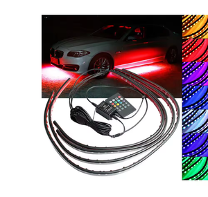 ไฟ LED RGB ใต้ท้องรถ ขนาด 60*90*120 ซม. 12V 10W ควบคุมผ่านแอพฯ รีโมทคอนโทรล สร้างบรรยากาศตกแต่งด้วยแสงเส้นเย็นสำหรับรถยนต์ - Product Image 2