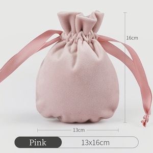 Sacs cadeaux en velours avec cordon de serrage, pochettes à bijoux, sacs pour cadeaux de mariage, écologiques, couleur personnalisée, 13,5x31cm - Product Image 2