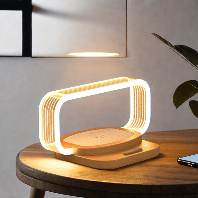 Sleek 10W Wireless Charging LED Table Lamp with ABS Body Touch Control Integrated Phone Holder Mini Size for Bedroom