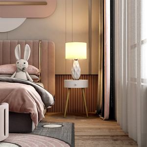 Mesita de noche Licheng, mesitas de noche, luz de noche de lujo para dormitorio con soporte y cargador de teléfono para dormitorio y sala de estar - Product Image 3