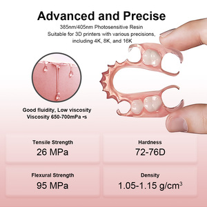 Résine pour base de prothèse dentaire élastique Rayform, base rose flexible pour prothèses dentaires amovibles imprimées en 3D, résine dentaire - Product Image 2