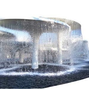 Fontaine contemporaine extérieure en PVC, colonne aquatique pour la décoration paysagère urbaine - Product Image 5