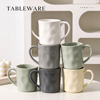 Ensemble de tasses à café en céramique au design élégant, parfait pour les femmes et les couples, idéal pour le petit-déjeuner ou la consommation quotidienne à la maison