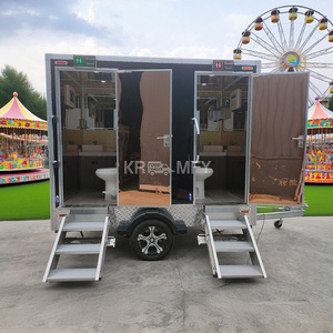 Salle de bain portable de 9,5 pieds avec douche, pour événements extérieurs, remorque de toilettes mobiles de luxe - Product Image 1