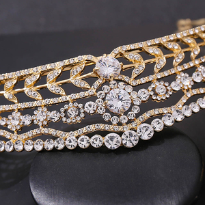 Luxury Accessoires De <strong>Beaute</strong> Pour Femmes 15.5cm Rhinestones Retro Tiaras Necklace Jewelry Delicate Bridal Crystal Headpiece - Product Image 4