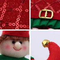 Peluche Grinch Rouge et Vert, Animal en Peluche aux Longues Jambes, Elfe Couché pour Décoration de Noël, Cadeau