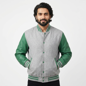 Chaquetas Varsity de Cuero y Lana Personalizadas Transpirables, Unisex, para Invierno, Chaquetas de Hombre de Cuero y Lana de Alta Calidad, Servicio OEM - Product Image 1