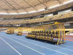 Asientos de lujo para banquillo de jugadores de fútbol con pedestales de aluminio, precio de fábrica para exteriores - Product Image 3