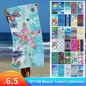 Toalla de playa impresa de microfibra 70*140 Colección en stock Absorbente personalizado para regalos de promoción de toallas de <span class=keywords><strong>Amazon</strong></span> - Product Image 4