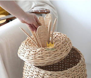 Panier en rotin tressé en forme d'ananas, style nordique écologique, décoration d'intérieur, estampage doré, exporté du Vietnam - Product Image 4