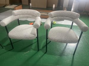 Disen เก้าอี้รับประทานอาหารสไตล์นอร์ดิกที่ทันสมัยเก้าอี้ผ้าห้องนั่งเล่นเก้าอี้เลานจ์สีดำ - Product Image 2