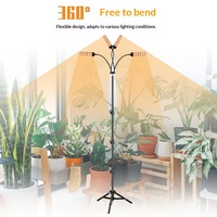 Lampe de culture LED à spectre complet alimentée par USB avec trépied et variateur, support pliable pour plantes d'intérieur, fleurs, hydroponie