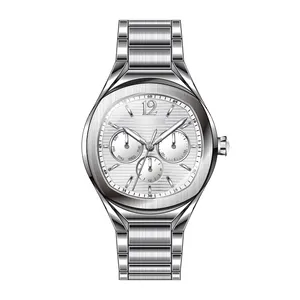 Silver Dial classic watch man Stainless Steel Color Case fashion watch Imported Quartz Calendar oem watch