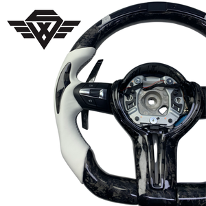 Volante Deportivo Superior Personalizado para Automóvil, de Fibra de Carbono Forjada Real, Compatible con <span class=keywords><strong>BMW</strong></span> M3 M6 F20 G38 E90 <span class=keywords><strong>320</strong></span> Upgrade - Product Image 2