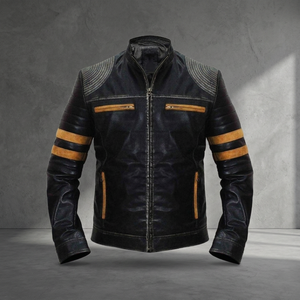 Men's Slim Fit Outdoor Business Suit <b>Blazer</b> <b>Jacket</b> Formal Genuine <b>Leather</b> Coated Front Windproof Waterproof for Work Winter - Product Image 3