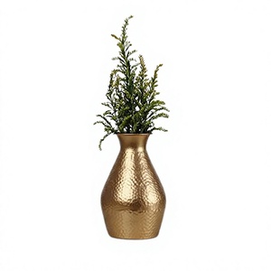 Designer Vase Hammered Gold Color Brass Flower Vase Finest Quality Customized Size Vase For Wedding Decor Use - Product Image 1