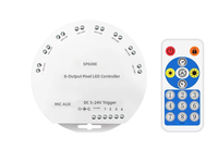 Contrôleur LED 8 canaux avec télécommande RF, DC 5-24V, synchronisation musicale, déclencheur AUX MIC pour éclairages de scène et accessoires d'éclairage