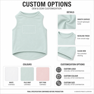 Solid Color Cotton Dog Vest Breathable Leisure Style All Seasons Pet <b>Clothes</b> <b>for</b> Dogs - Product Image 3