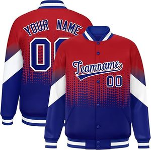 Chaqueta Varsity Sublimada Personalizada con Degradado, Ropa Deportiva Unisex para Equipos, Chaqueta Bomber Completamente Estampada con Letras, Números y Logotipo - Product Image 2