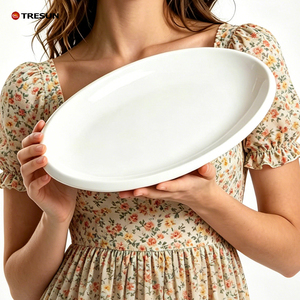 <b>Large</b> Restaurant <b>Plates</b> 12 14 16 18 20 inch Ceramic Dinner <b>Plates</b> White Porcelain Ceramic Fish <b>Plates</b> - Product Image 1