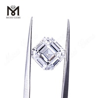 Diamants synthétiques de qualité supérieure, taille Asscher, couleur D VS1, 3 carats, en vrac, fabriqués en laboratoire, de la marque Messi Gems Factory Stock.