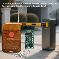Kit de commutateur télécommandé 1 canal 433 MHz pour portes de garage et barrières, avec tension large plage DC3-36V et portée de 150 m