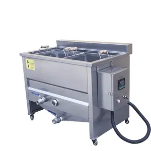 Komersial Mesin Penggoreng Elektrik Stainless Steel Kentang Membuat Mesin 2 Tank 2 Basket Electric Deep Fryer