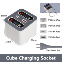 USB-C de charge rapide 20W panneau mural d'alimentation de bureau 16A compatible avec les téléphones portables prise d'extension US EU UK sortie USB C