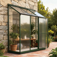 Serre moderne en aluminium avec structure métallique, design écologique, revêtement en poudre, facile à assembler pour la maison, la cour et le jardin