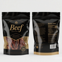 Sac d'emballage personnalisé pour viande séchée avec fermeture éclair, sac pour biltong de bœuf avec fenêtre, sac d'emballage en papier kraft pour biltong