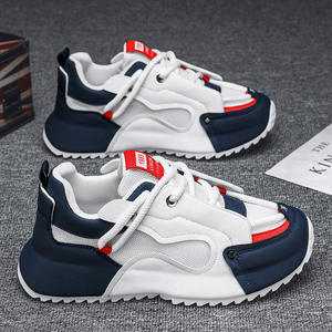 Zapatillas deportivas casuales para hombre, de malla negra, con cordones, punta redonda, transpirables, estilo walking, suela gruesa, para todas las estaciones. - Product Image 2