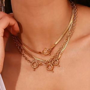 18K <b>Gold</b> Plated Women Waterproof Jewelry Hypoallergenic Charms Stainless Steel Paper Clip <b>Simple</b> Cross Chain Pendant <b>Necklace</b> - Product Image 4