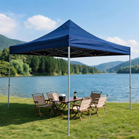 Tonnelle escamotable 3x3m, tente de réception extérieure robuste avec structure pliable en fer, imperméable, pour événements, marchés, fêtes, vente en gros