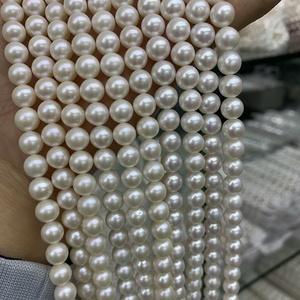 Perlas de Agua Dulce Naturales Sueltas Redondas Blancas de Akoya China AAA de <span class=keywords><strong>8</strong></span>-9 mm, Cuentas con Orificio Completo, Hilo de 16 Pulgadas - Product Image 5