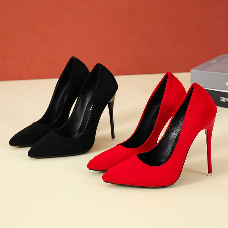 2021 New Women Pumps Suede High Heels Shoes Fashion Office Shoes Female Women Heels