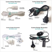 E26 E27 Kunststoff-Lampenfassung US-Stecker Elektrisches Kabel Stoffummanteltes Kabelset