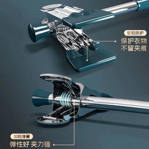 Cintres télescopiques en acier inoxydable avec pinces, lot de 10, forme rectangulaire, pour armoire, type crochet à vêtements - Product Image 2