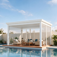 Robuster Aluminium-Hardtop-Pavillon Wasserdichtes Metalldach Outdoor-Pergola für Luxusvilla und Garten