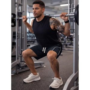 Shorts décontractés pour hommes FOXA, séchage rapide, taille élastique avec cordon de serrage, légers, vêtements de sport, shorts de plage, motif à rayures latérales - Product Image 4