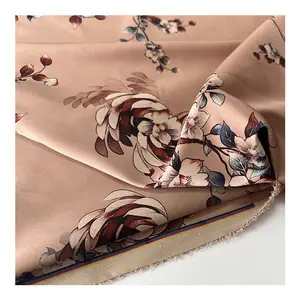 Custom satin fabric silky satin polyester fabric floral satin fabric for dress