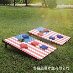 Portable Folding <b>Wooden</b> Cornhole Board American Flag Design Outdoor <b>Game</b> Set for Adults and Kids 24x48 Inch - Product Image 3