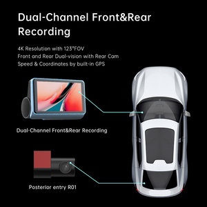 DH S8 Video Recorder Dash Cam Bảng điều khiển Ống kính kép 4k phía trước và sau xe Dash <span class=keywords><strong>Camera</strong></span> Màn Hình Xe DVR Wifi xe hộp đen - Product Image 3