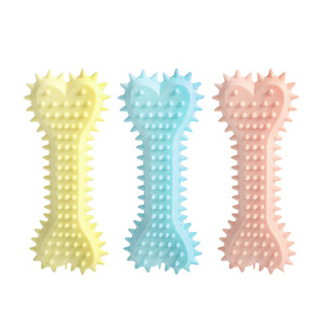 Juguete para masticar para cachorros, hueso duradero para perros pequeños y medianos, suministros para mascotas de color azul, amarillo y rosa - Product Image 2