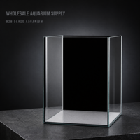 Aquarium de bureau nano de luxe en verre rectangulaire avec fond noir, écologique, pour extérieur, directement de l'usine, OEM ODM