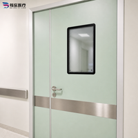 Portes pour hôpital, portes battantes médicales à simple ou double battant, porte en acier pour salle de consultation hospitalière avec panneau de vision carré