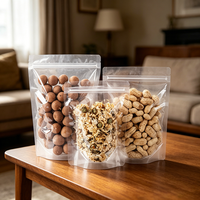 Sacs d'emballage alimentaire personnalisés transparents à fermeture éclair, en plastique, refermables, vente en gros, taille, couleur et design personnalisables
