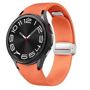 Bracelet de montre compatible avec Samsung <span class=keywords><strong>Watch7</strong></span>, bracelet en cuir et silicone, boucle magnétique pliable, bracelet de 20 mm, bracelet de poignet - Product Image 5